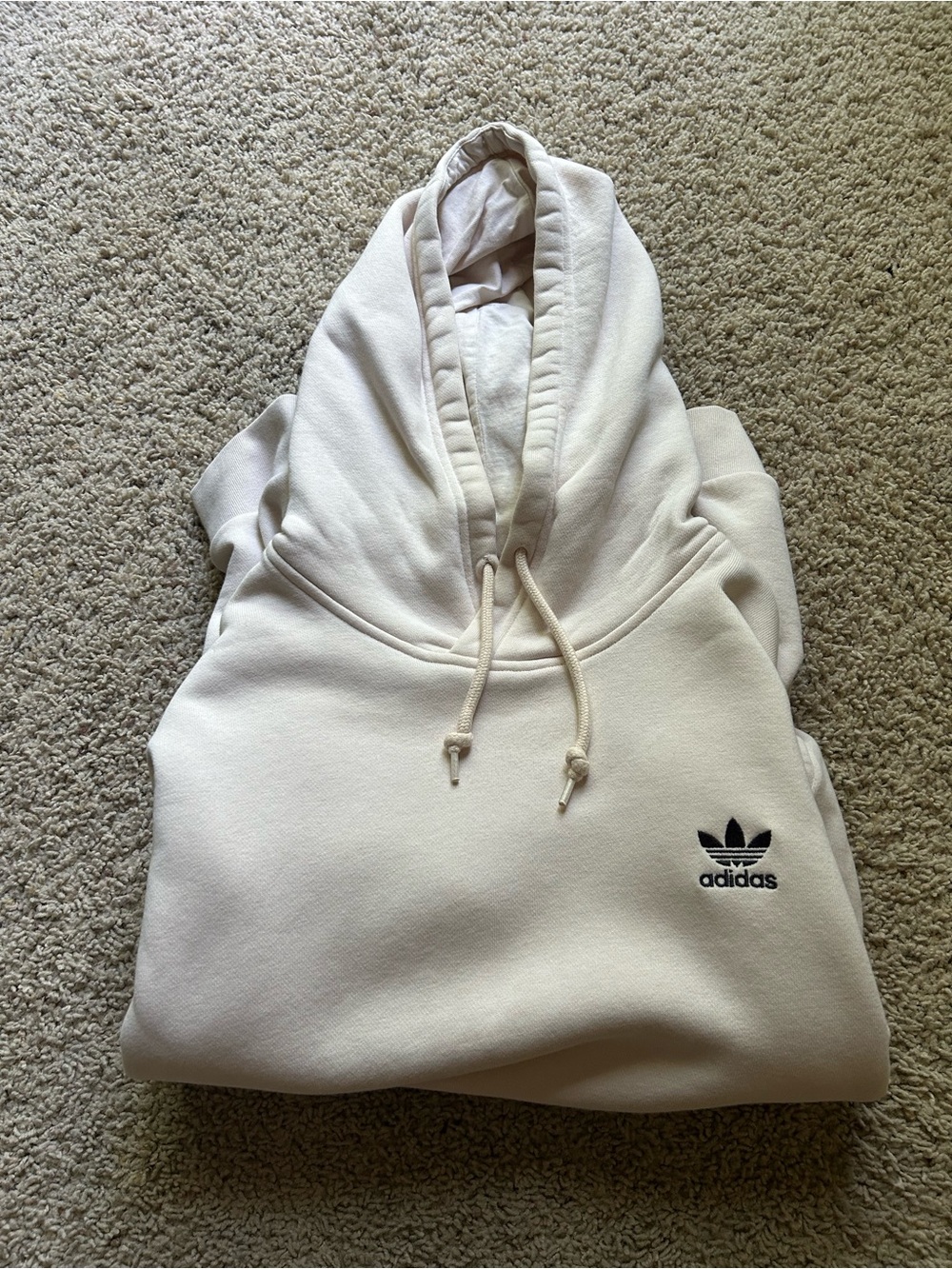 adidas Cream Trefoil Pullover Hoodie